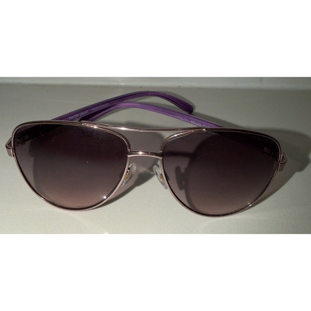 Foster Grant Woman's Aviator Sunglasses Purple